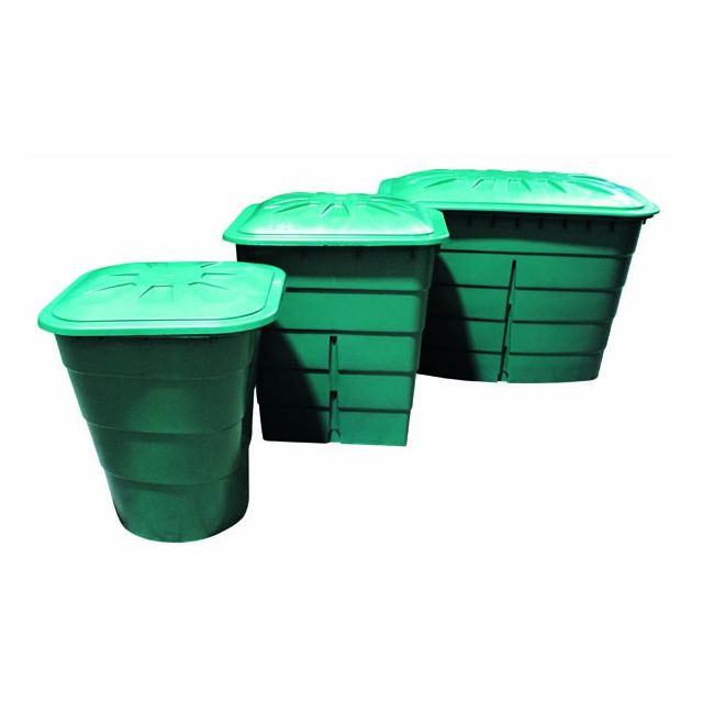 Vierkant vat + deksel 200 L Groen
