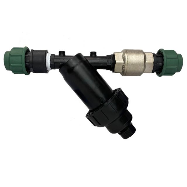 PE aansluitset standaard + terugslagklep prof. Groen