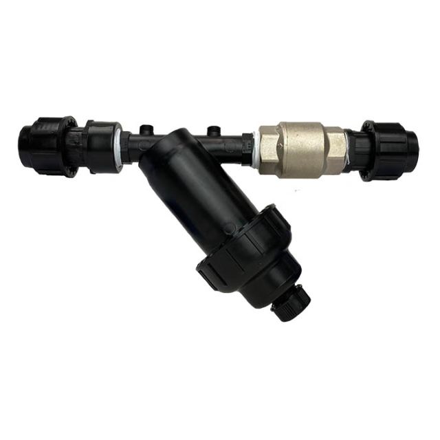 PE aansluitset standaard + terugslagklep prof. Zwart