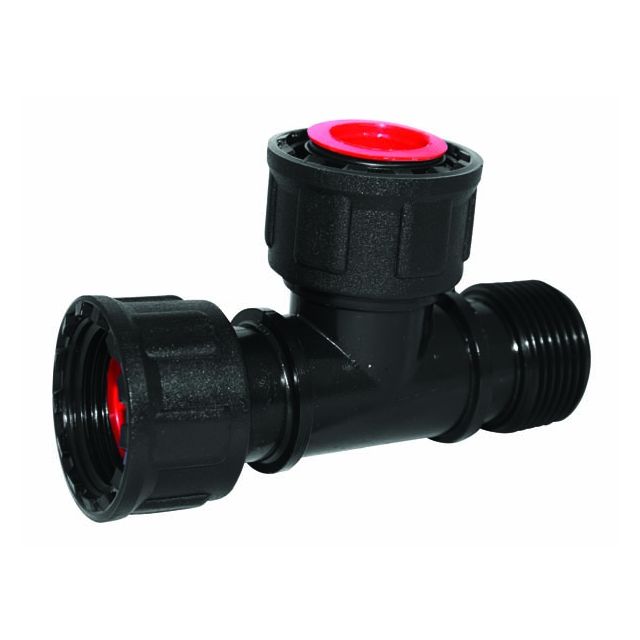 PP Manifold T stuk 1" 2x binnendraad x 1x buitendraad