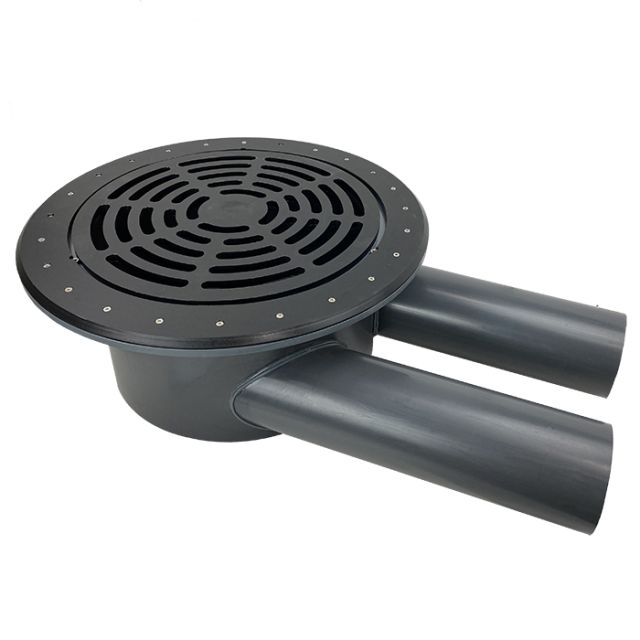 AquaKing Bodemdrain PRO 400 | 2 x 125 - Zwart Ø400mm - Rooster