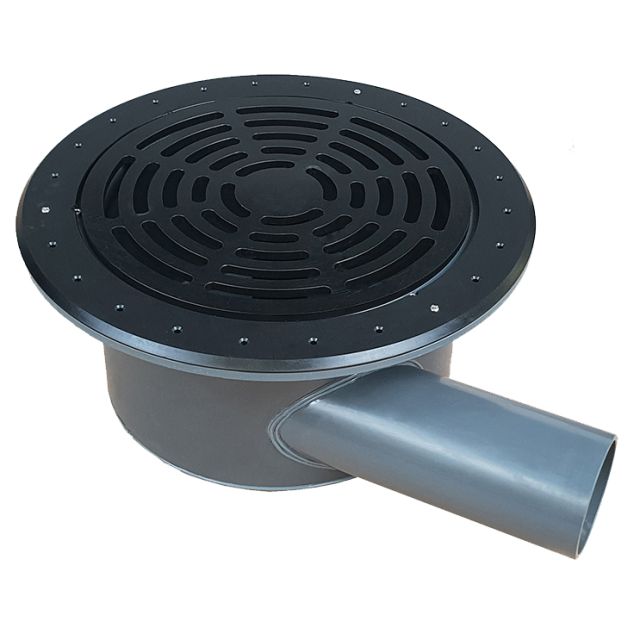 AquaKing Bodemdrain PRO 400 | 125  - Zwart Ø400mm - Rooster