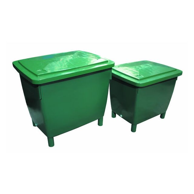 Vierkant vat op poten + deksel  400 L Groen